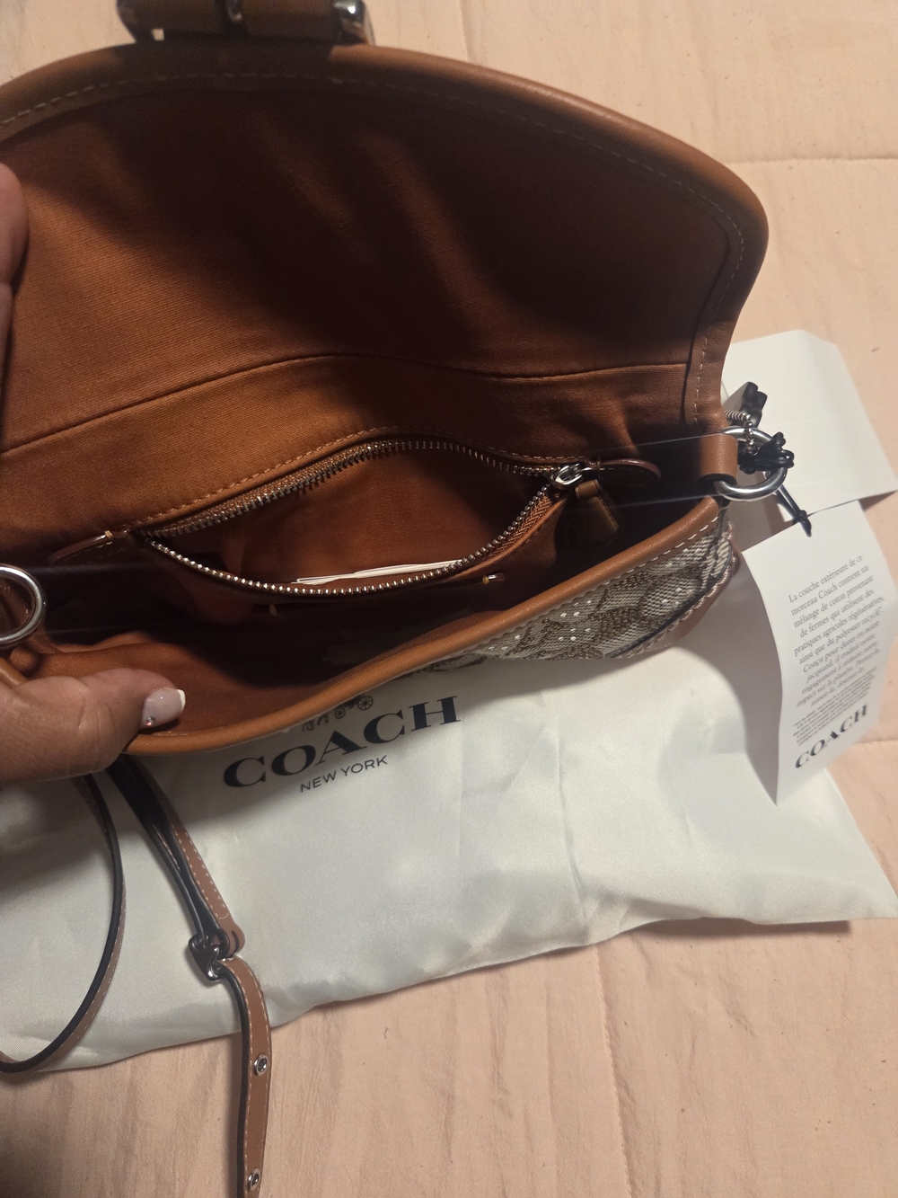 Coach Tan Signature Canvas Clutch - Picture 4 of 6